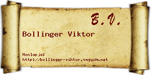 Bollinger Viktor névjegykártya